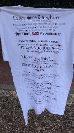 T-shirt from the 2019 Clothesline Project